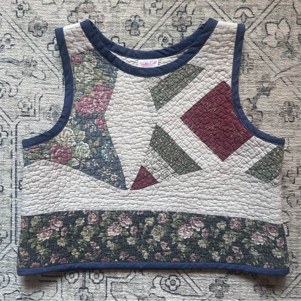 Upcycled Vintage Patchwork Quilt Tank Top Vest